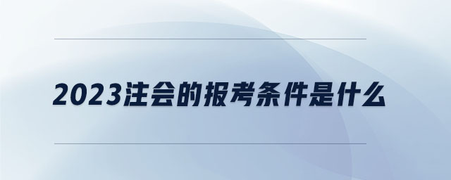 2023注會的報考條件是什么