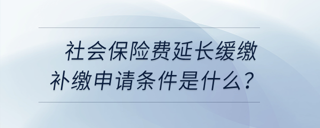 社會(huì)保險(xiǎn)費(fèi)延長(zhǎng)緩繳補(bǔ)繳申請(qǐng)條件是什么？