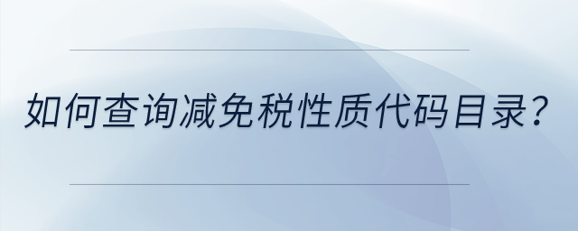 如何查詢減免稅性質(zhì)代碼目錄？