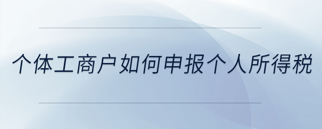 個(gè)體工商戶如何申報(bào)個(gè)人所得稅,？