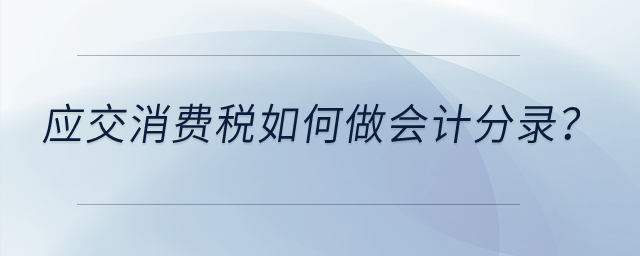 應交消費稅如何做會計分錄,？