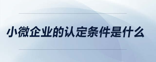 小微企業(yè)的認(rèn)定條件是什么,？