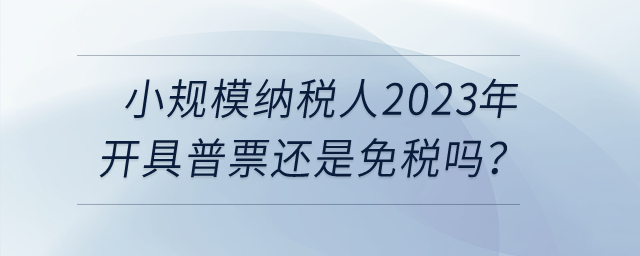 小規(guī)模納稅人2023年開具普票還是免稅嗎,？