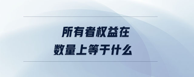 所有者權益在數(shù)量上等于什么