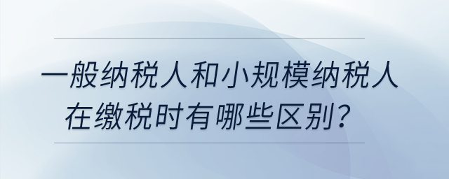 一般納稅人和小規(guī)模納稅人在繳稅時(shí)有哪些區(qū)別,？