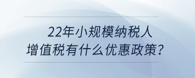 22年小規(guī)模納稅人增值稅有什么優(yōu)惠政策,？申報(bào)表怎么填寫,？