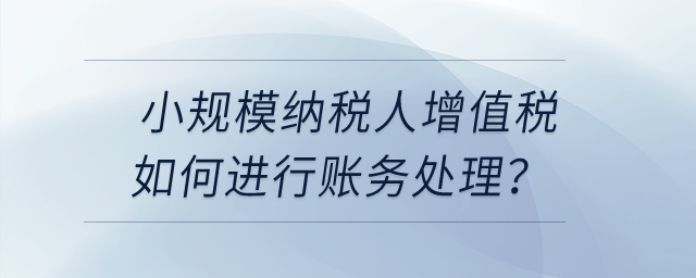 小規(guī)模納稅人增值稅如何進行賬務處理？