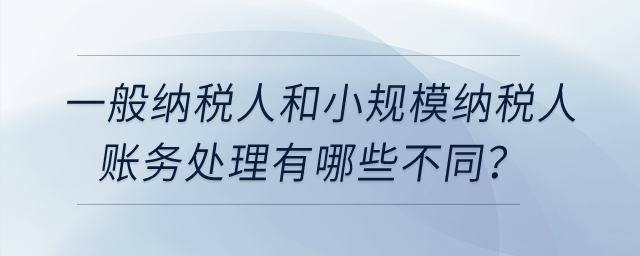 一般納稅人和小規(guī)模納稅人賬務(wù)處理有哪些不同,？