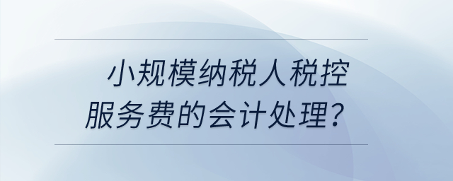 小規(guī)模納稅人稅控服務(wù)費的會計處理？