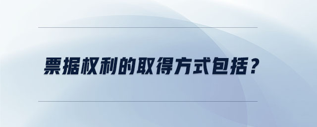 票據(jù)權(quán)利的取得方式包括,？