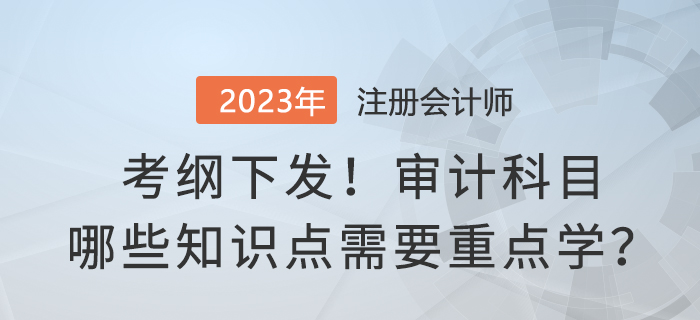 考綱下發(fā),！2023年注會審計(jì)哪些知識點(diǎn)需要重點(diǎn)學(xué),？