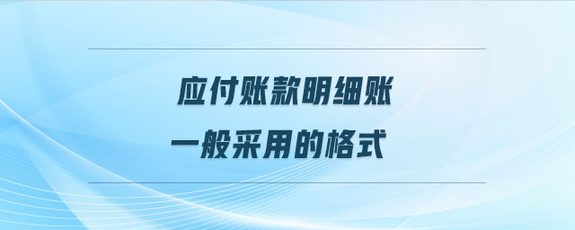 應(yīng)付賬款明細(xì)賬一般采用的格式