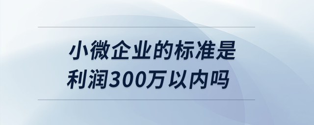 小微企業(yè)的標(biāo)準(zhǔn)是利潤(rùn)300萬(wàn)以?xún)?nèi)嗎？