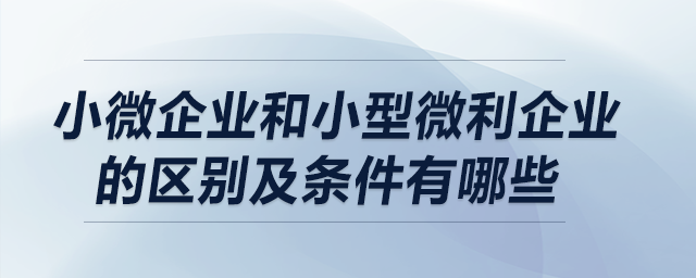 小微企業(yè)和小型微利企業(yè)的區(qū)別及條件有哪些？