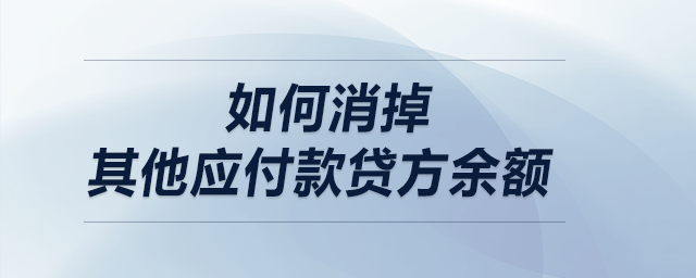 如何消掉其他應(yīng)付款貸方余額,？