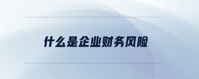 什么是企業(yè)財務風險