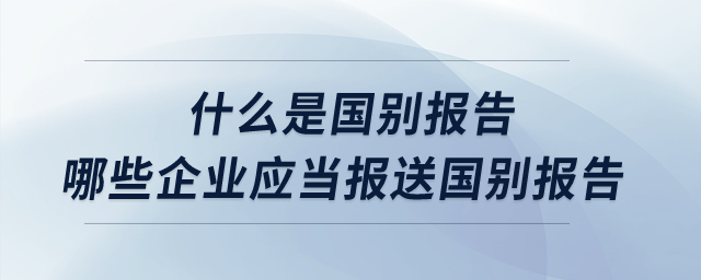 什么是國別報(bào)告？哪些企業(yè)應(yīng)當(dāng)報(bào)送國別報(bào)告,？