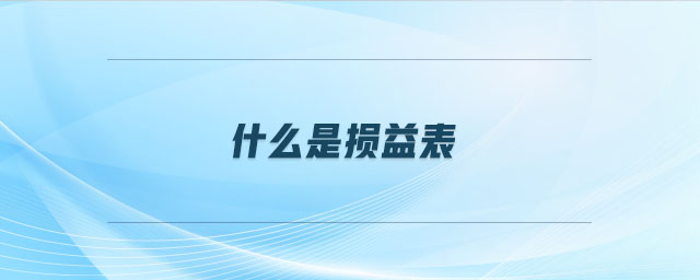 什么是損益表