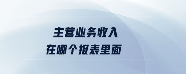 主營業(yè)務(wù)收入在哪個報表里面