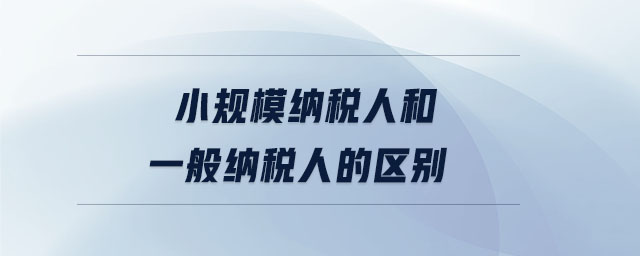 小規(guī)模納稅人和一般納稅人的區(qū)別