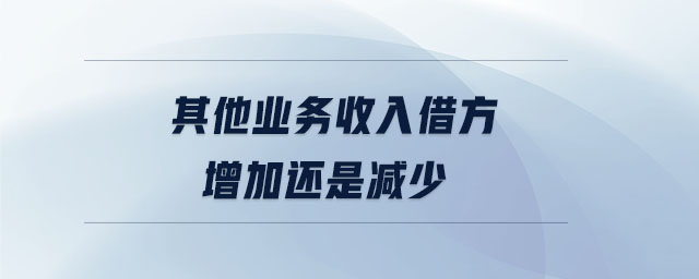 其他業(yè)務(wù)收入借方增加還是減少