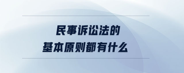 民事訴訟法的基本原則都有什么