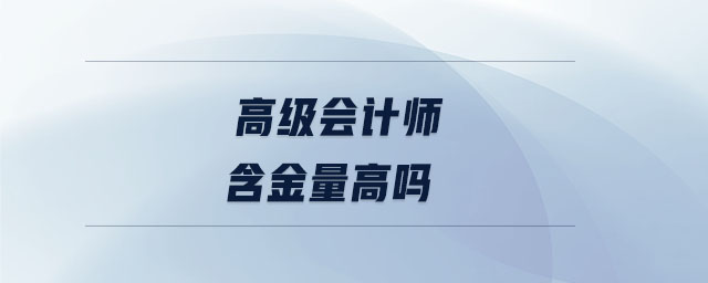 高級(jí)會(huì)計(jì)師含金量高嗎