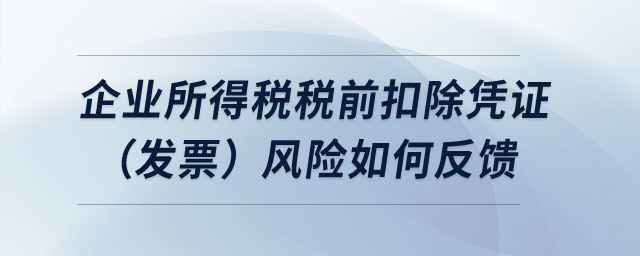 企業(yè)所得稅稅前扣除憑證（發(fā)票）風險如何反饋,？