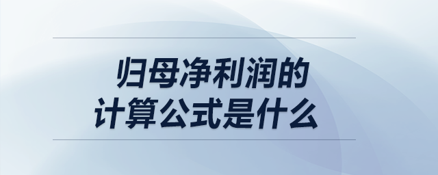 歸母凈利潤的計算公式是什么？