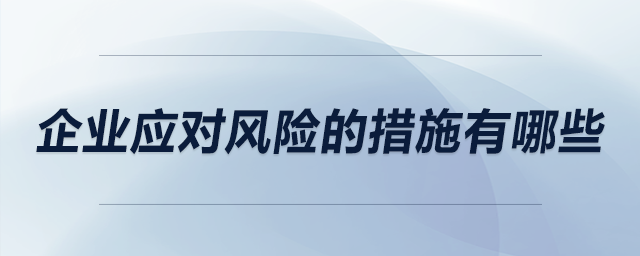 企業(yè)應(yīng)對風(fēng)險(xiǎn)的措施有哪些