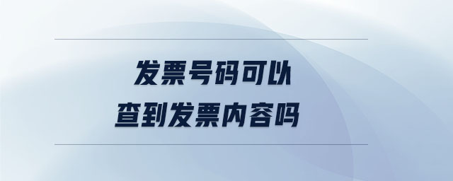 發(fā)票號(hào)碼可以查到發(fā)票內(nèi)容嗎