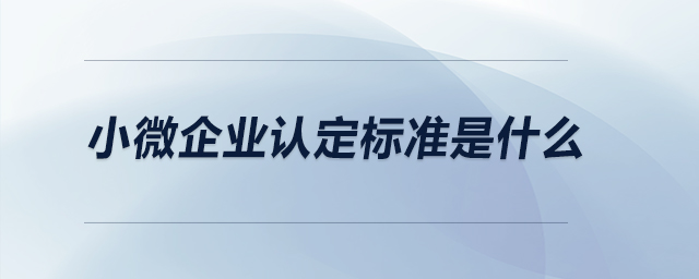 小微企業(yè)認(rèn)定標(biāo)準(zhǔn)是什么？