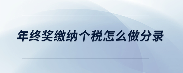 年終獎繳納個稅怎么做分錄,？