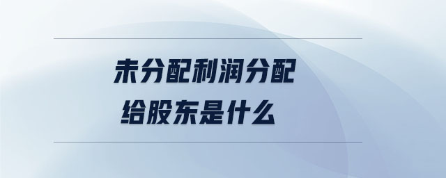 未分配利潤(rùn)分配給股東是什么