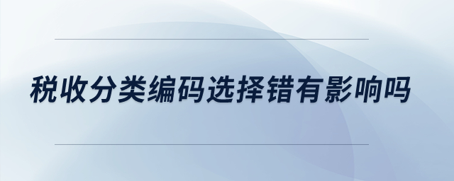 稅收分類編碼選擇錯有影響嗎？