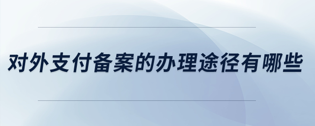 對外支付備案的辦理途徑有哪些,？