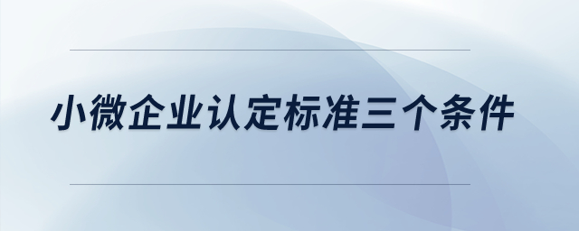 小微企業(yè)認(rèn)定標(biāo)準(zhǔn)三個(gè)條件？