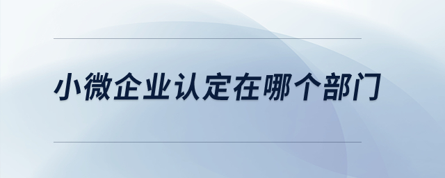 小微企業(yè)認(rèn)定在哪個(gè)部門,？