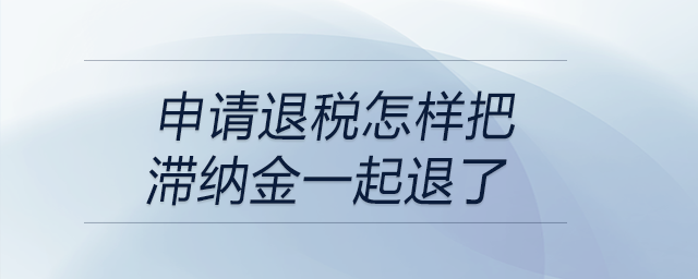 申請(qǐng)退稅怎樣把滯納金一起退了,？退稅申請(qǐng)表怎么填些滯納金金額？