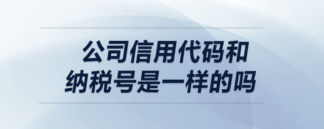 公司信用代碼和納稅號(hào)是一樣的嗎