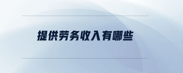 提供勞務(wù)收入有哪些