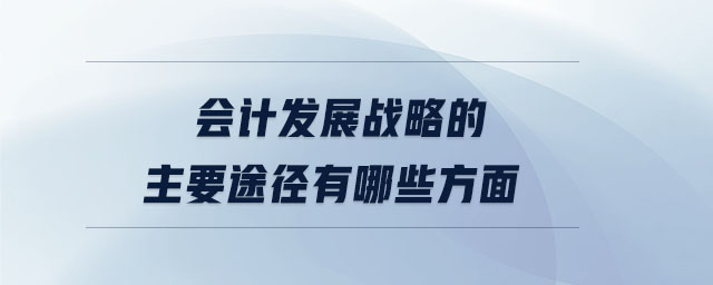 會計發(fā)展戰(zhàn)略的主要途徑有哪些方面