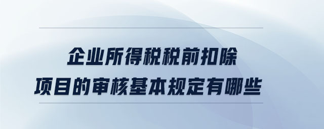 企業(yè)所得稅稅前扣除項目的審核基本規(guī)定有哪些