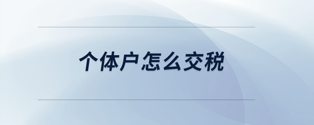 個(gè)體戶怎么交稅,？