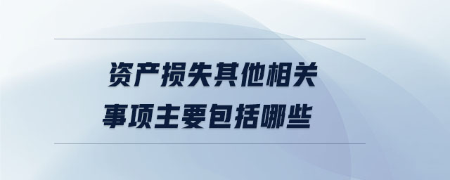 資產(chǎn)損失其他相關(guān)事項(xiàng)主要包括哪些