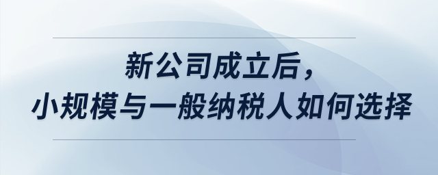 新公司成立后,，小規(guī)模與一般納稅人如何選擇,？