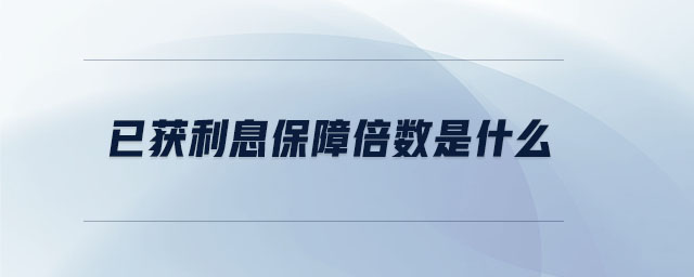已獲利息保障倍數(shù)是什么