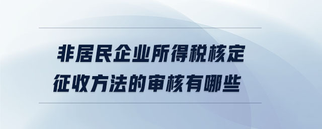 非居民企業(yè)所得稅核定征收方法的審核有哪些