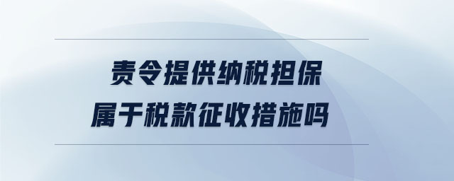 責(zé)令提供納稅擔(dān)保屬于稅款征收措施嗎