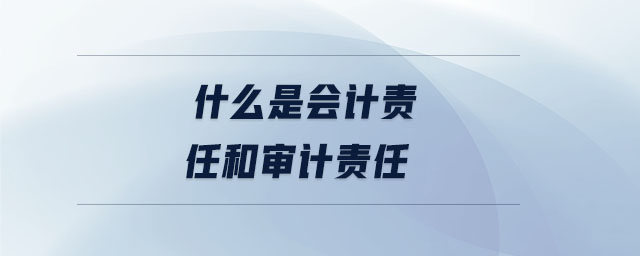 什么是會計責(zé)任和審計責(zé)任